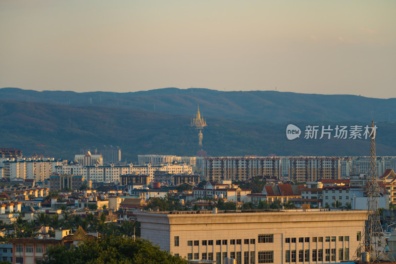 西双版纳景洪市的建筑和景观