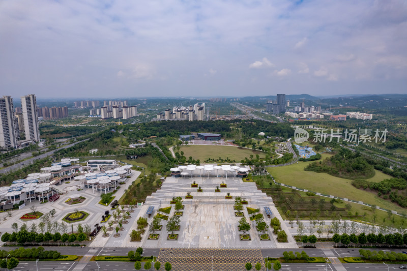 湖北襄阳城市风光旅游景区地标建筑航拍图