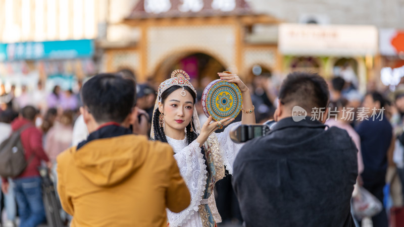 中秋节假期的中国新疆国际大巴扎