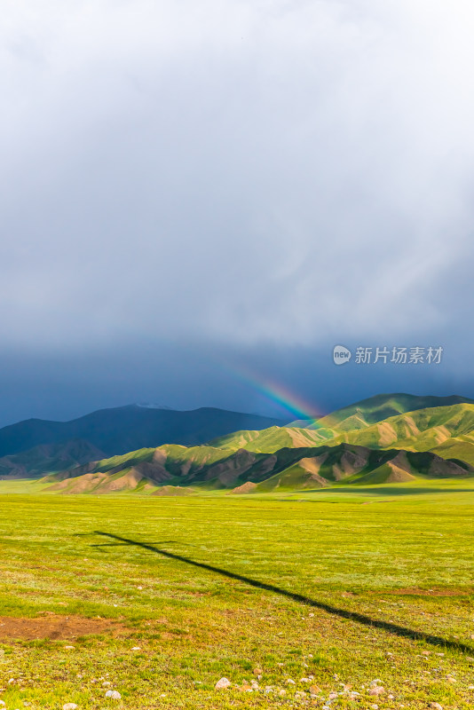 新疆巴音布鲁克草原彩虹