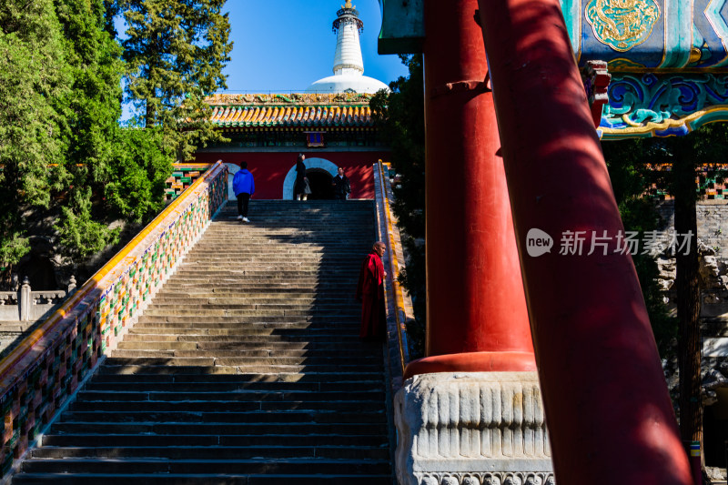 北京北海公园中朝拜的喇嘛僧人-DSC_8831