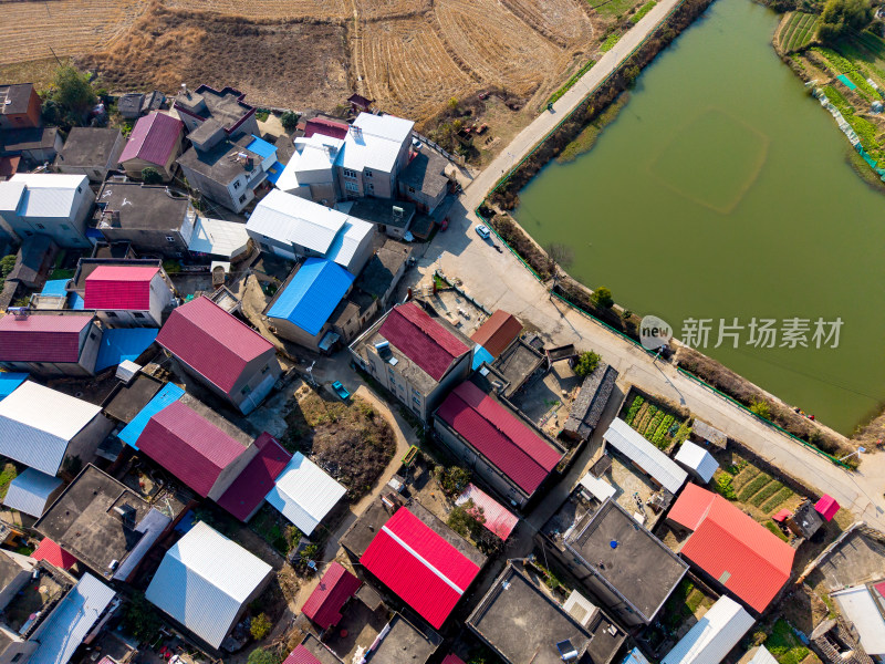 集中农村房屋建筑航拍图