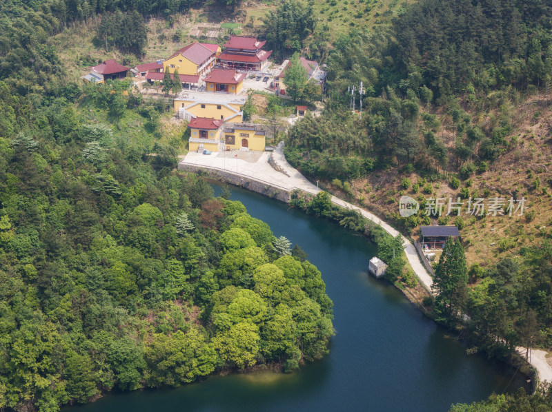 杭州临安区龙门寺水库航拍