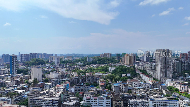 航拍四川乐山城市建设乐山大景摄影图