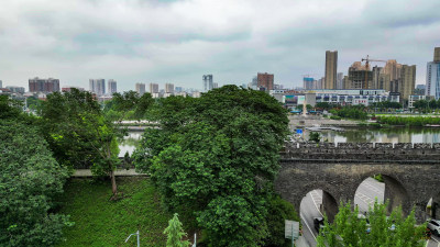 湖北荆州古城4A景区航拍