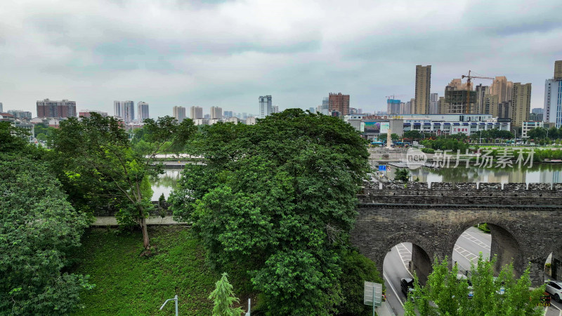 湖北荆州古城4A景区航拍