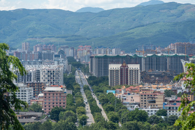 景洪市城市风光高视角