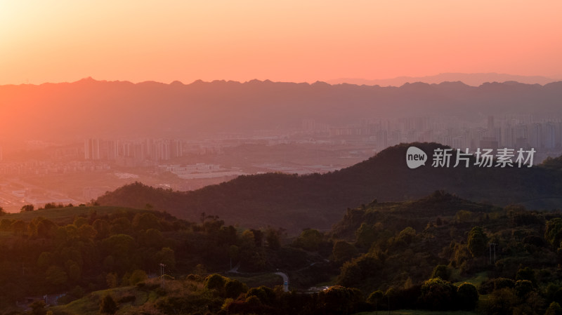 重庆科学城科学公园日落与夕阳