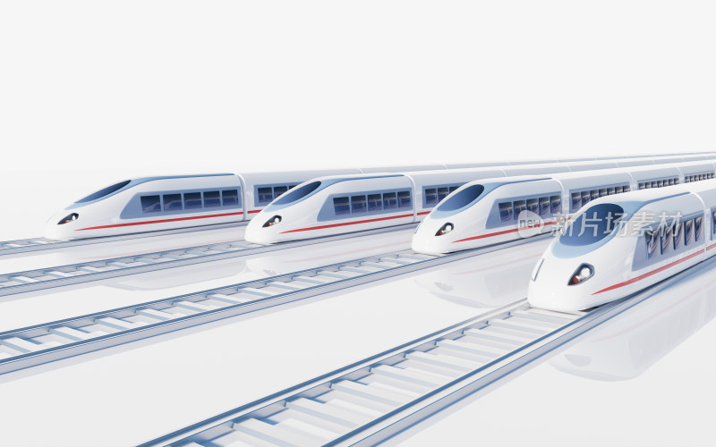 轨道列车交通运输概念3D渲染