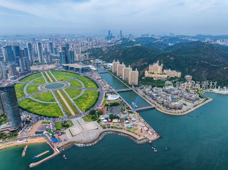 俯瞰大连星海广场全景