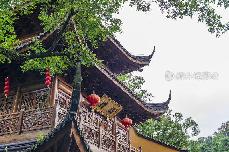 杭州西湖三天竺法镜寺古建筑风景