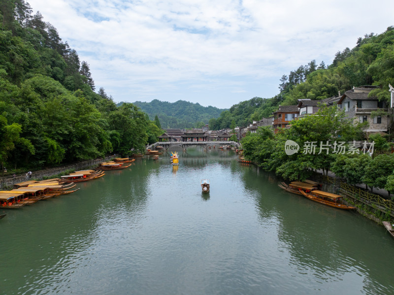 湖南湘西凤凰古城航拍