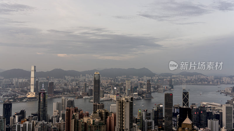 俯瞰香港城市建筑的壮观全景