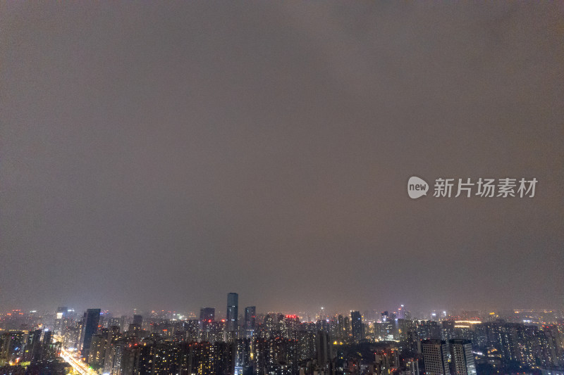 四川成都万家灯火夜景航拍图