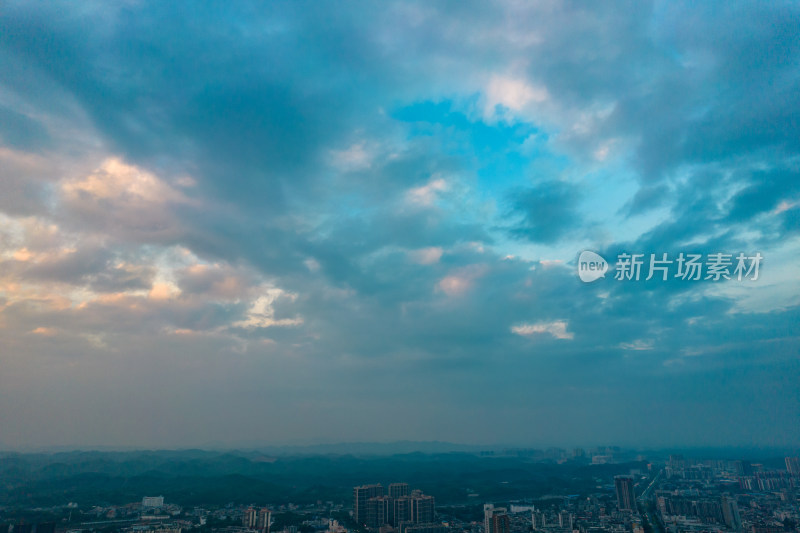 广西钦州城市大景航拍摄影图