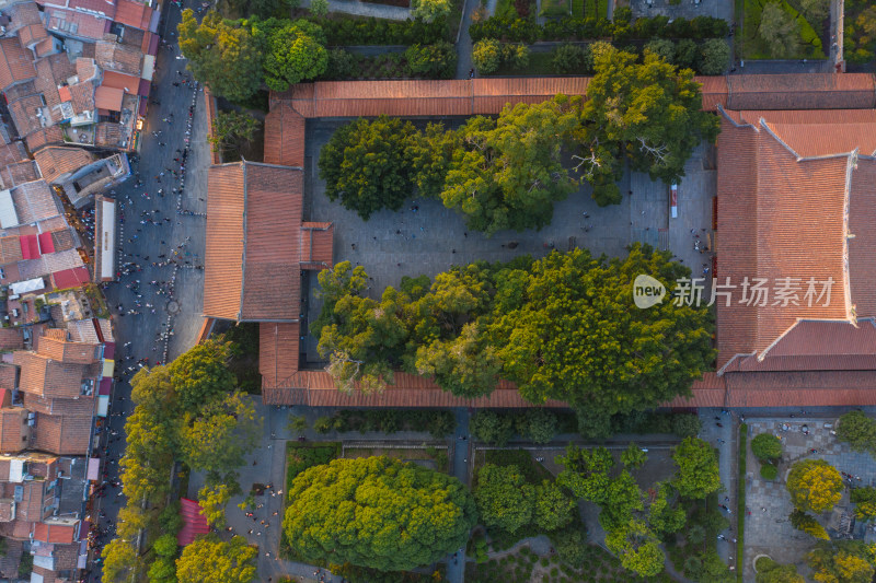 泉州西街东西塔开元寺钟楼旅游风光航拍