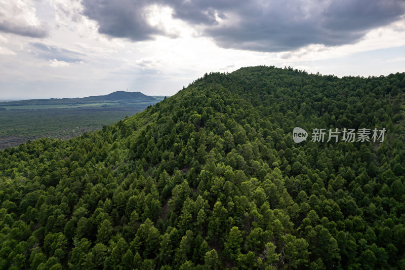 黑龙江黑河市五大连池火山群全景航拍