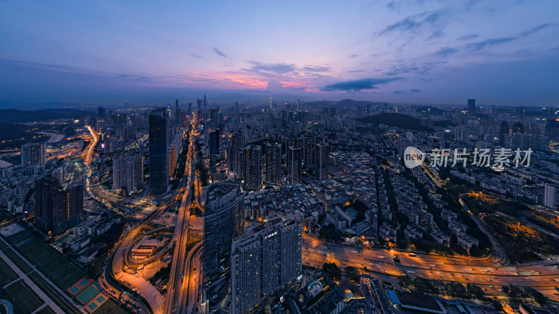 深圳罗湖夜景航拍