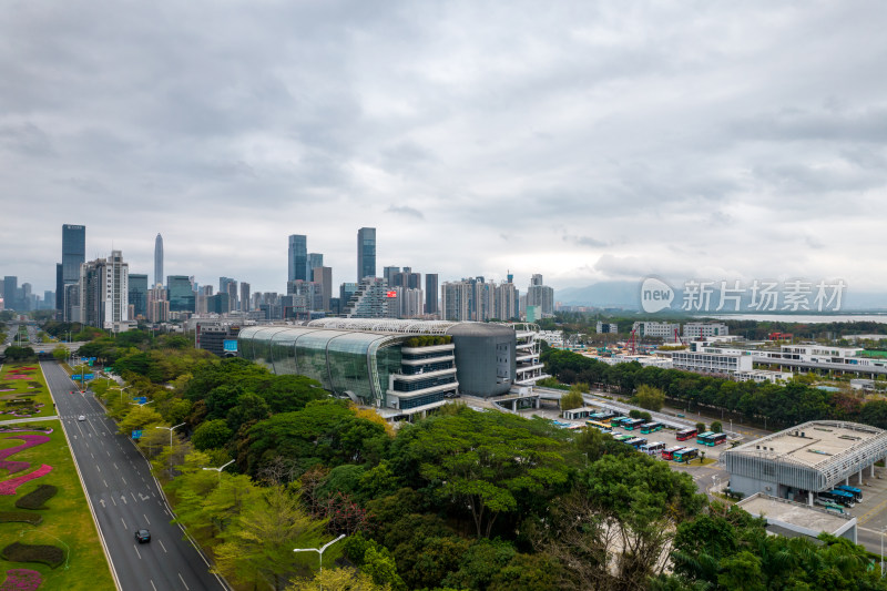 深圳市福田汽车站航拍图