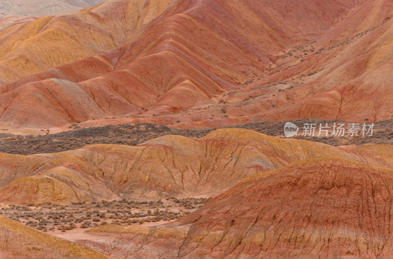 甘肃张掖七彩丹霞旅游景区多彩地质自然风光