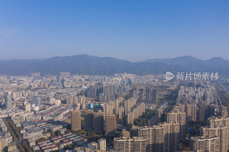 浙江丽水城区风光航拍全景