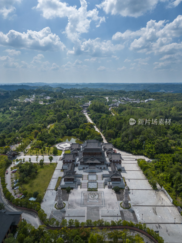 重庆市大足区宝顶山石刻景区航拍