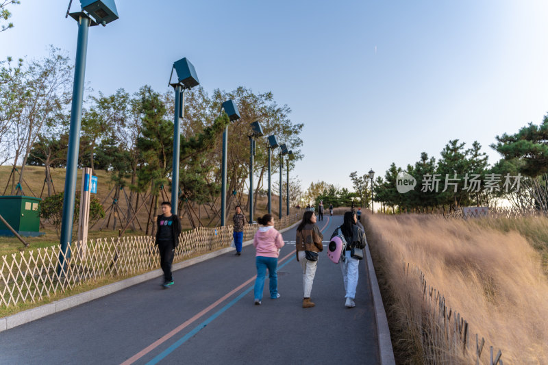 崂山区小麦岛网红打卡地日落