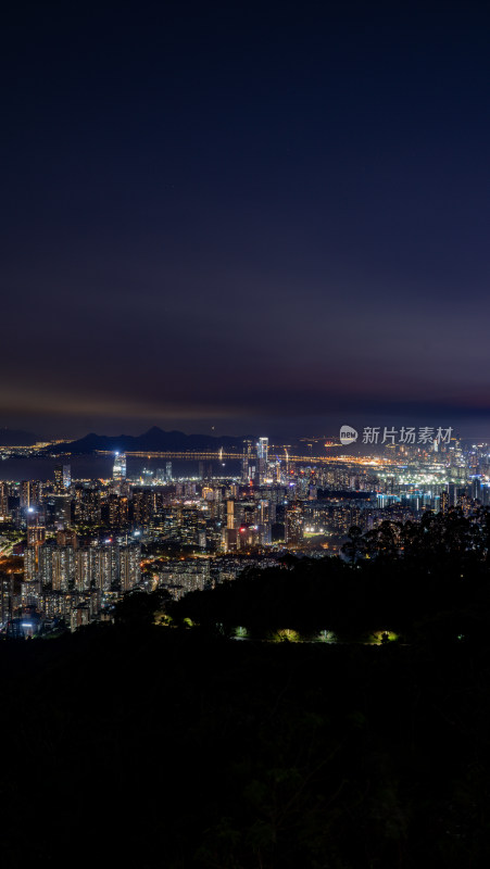 城市夜景鸟瞰全景