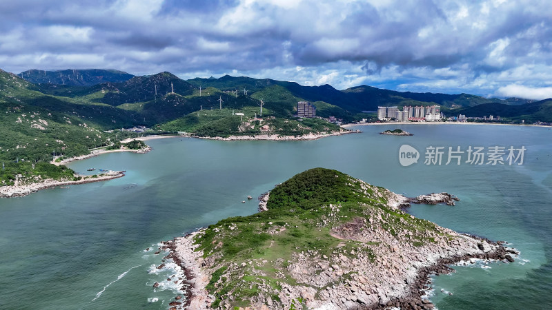 航拍海上岛屿大海海洋海岛