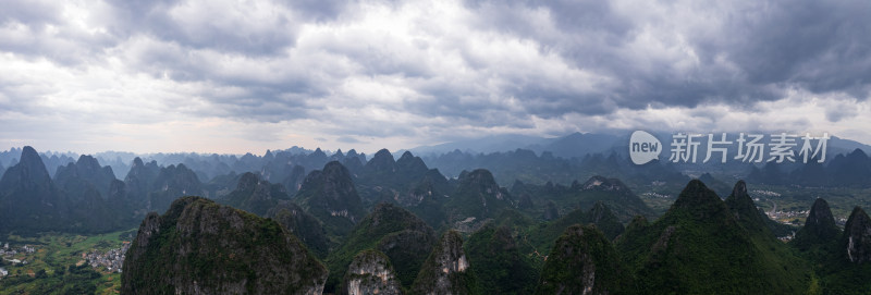 桂林阳朔漓江山水自然风光航拍