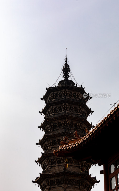 河北石家庄赵县柏林寺塔建筑景观