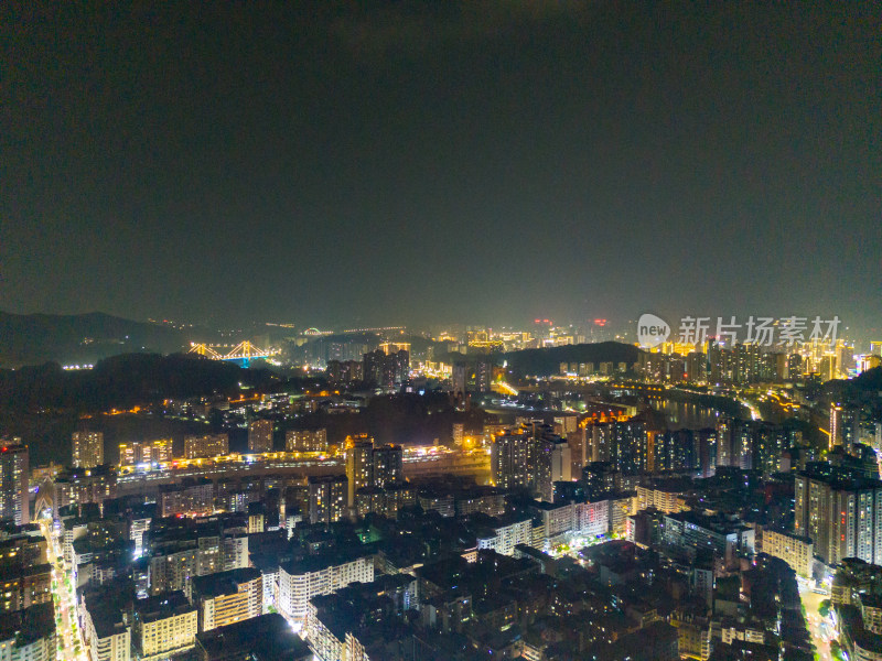 达州夜景航拍图