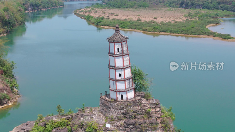 广西崇左左江斜塔4A景区航拍