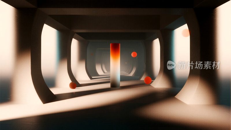抽象隧道光影艺术场景