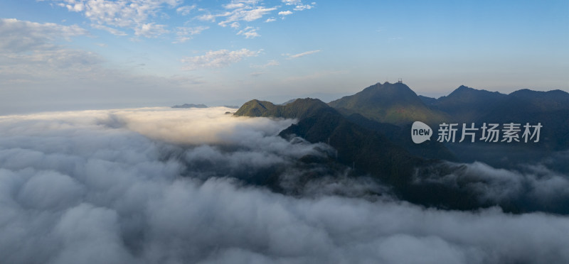 杭州千岛湖山峰高山云海风光航拍