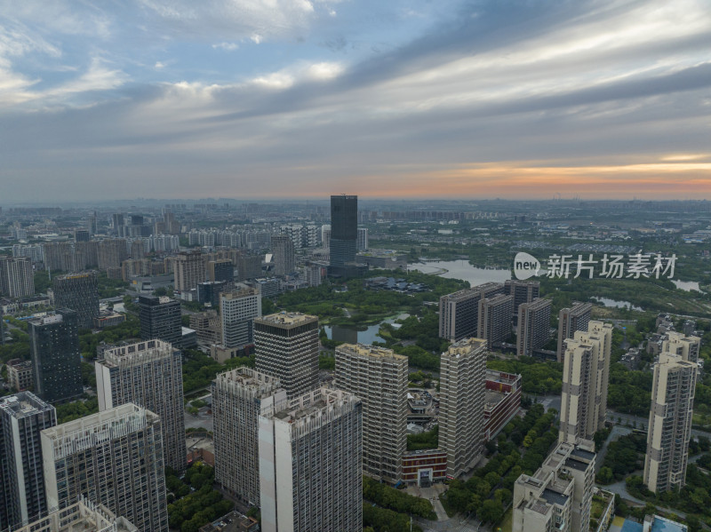 上海嘉定新城城市建筑住宅房产航拍