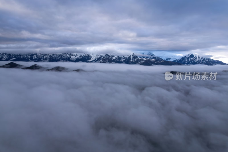 四川甘孜州冷嘎措网红贡嘎雪山高空航拍