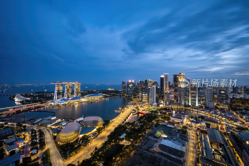 新加坡滨海湾金沙海滨奥林匹克夜景