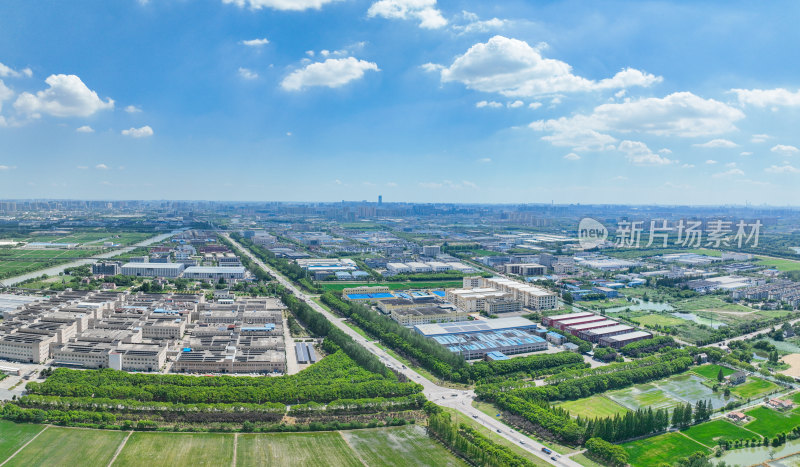 航拍昆山城市乡村建筑风光大景