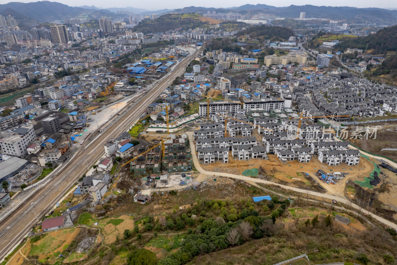 湖南吉首城市风光航拍图