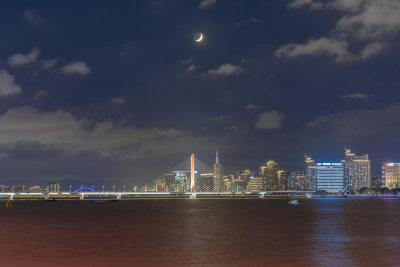 杭州钱塘江钱江三桥夜景