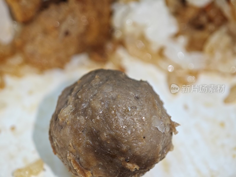 特写牛肉丸美食素材