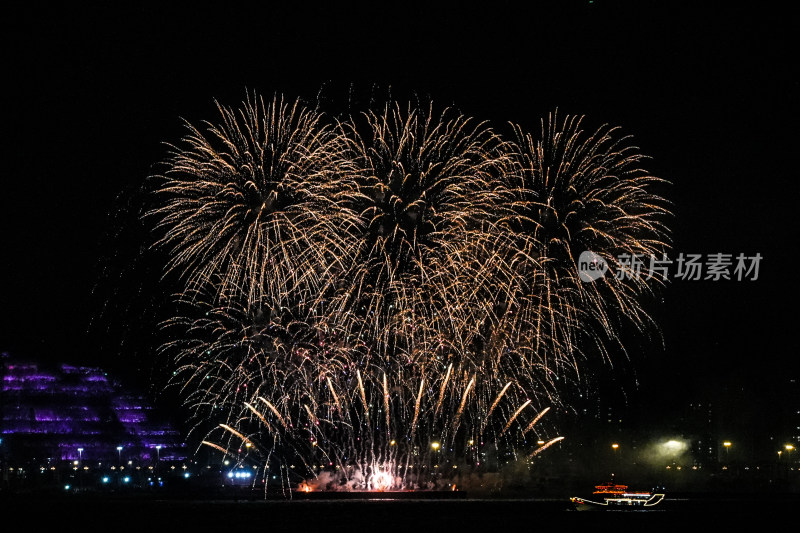 夜空绽放的绚烂烟花