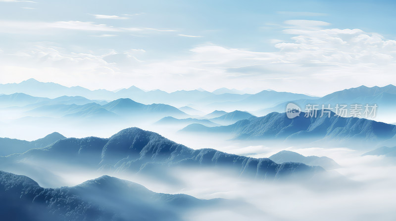 中国风的山水画起伏的背景