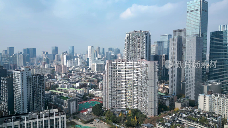 航拍成都锦江区CBD成都大景