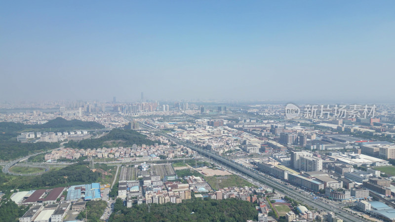 航拍江门大景江门城市建设