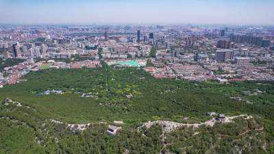 山东济南千佛山4A景区航拍