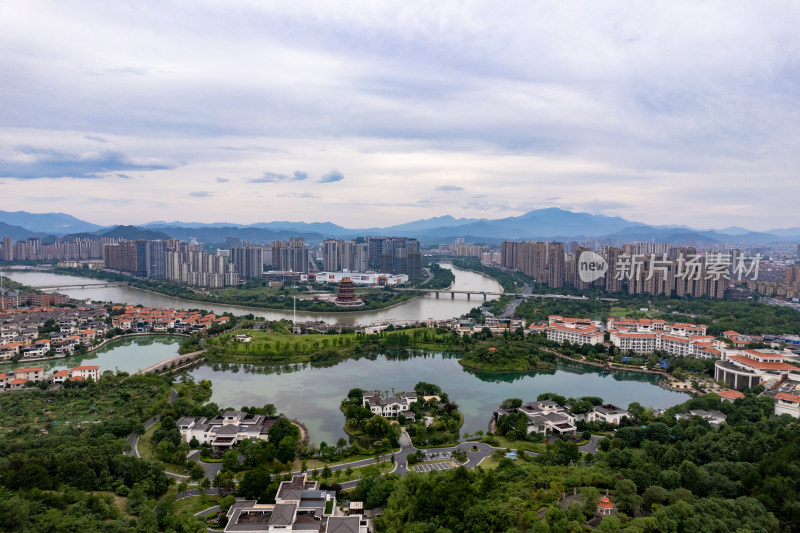 宜春城市建设绿化植物航拍图