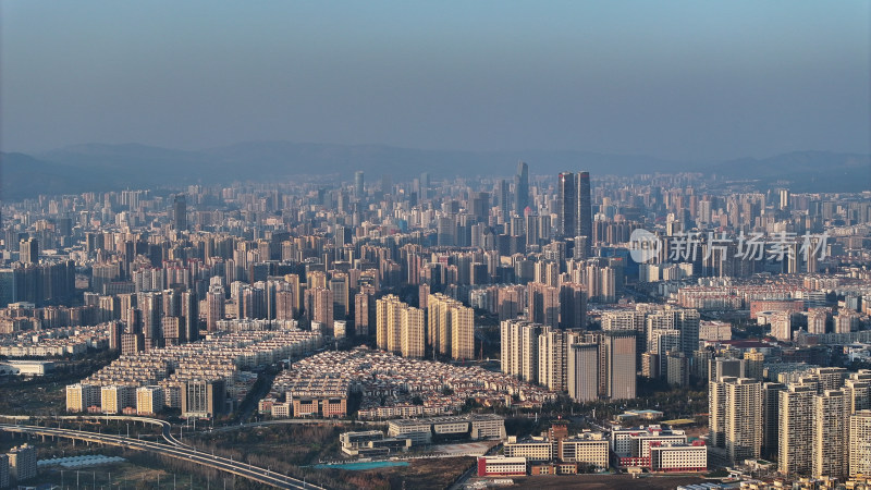 航拍云南昆明市 城市大景