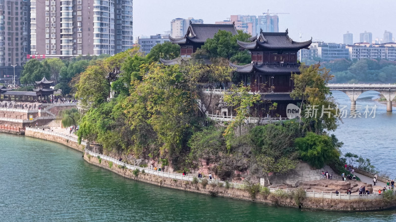 衡阳石鼓书院航拍图